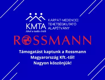 Támogatást kaptunk a Rossmann Magyarország-tól!